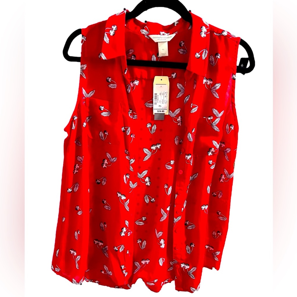 Christopher & Banks Sleeveless blouse button down blouse.